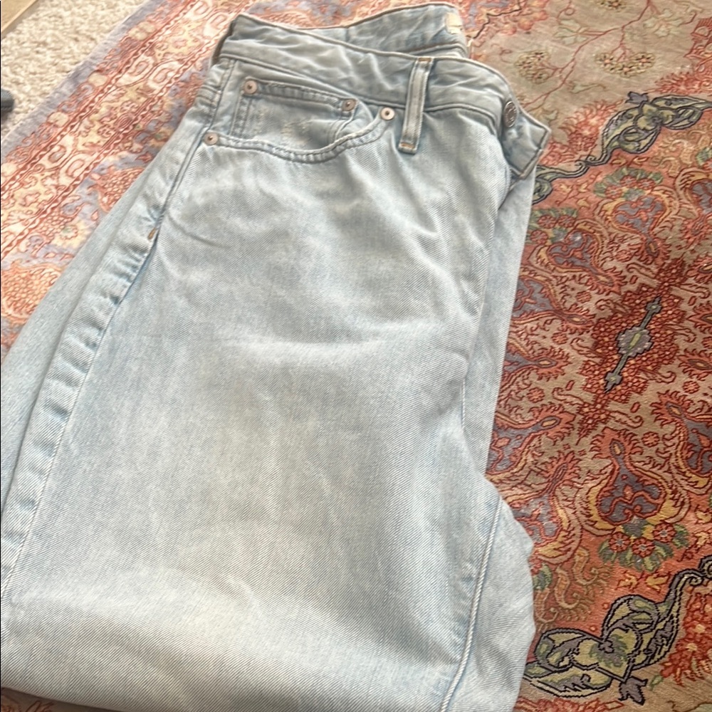 Madewell Blue Straight Leg Jeans Soft Denim